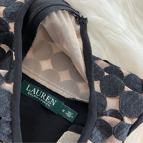 Ralph Lauren Black Circle Embroidered Sheath Dress 2 - Picture 6 of 7